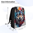 thumbnail image 4 of Fotbe Tie-Dye Wolf Head Mochila de Viaje para Laptop, Mochila Ejecutiva Delgada y Resistente 15.6", 4 of 8