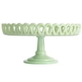 thumbnail image 2 of Martha Stewart  Highbrook Jadeite Glass Loop Cake Stand in Mint, 2 of 5