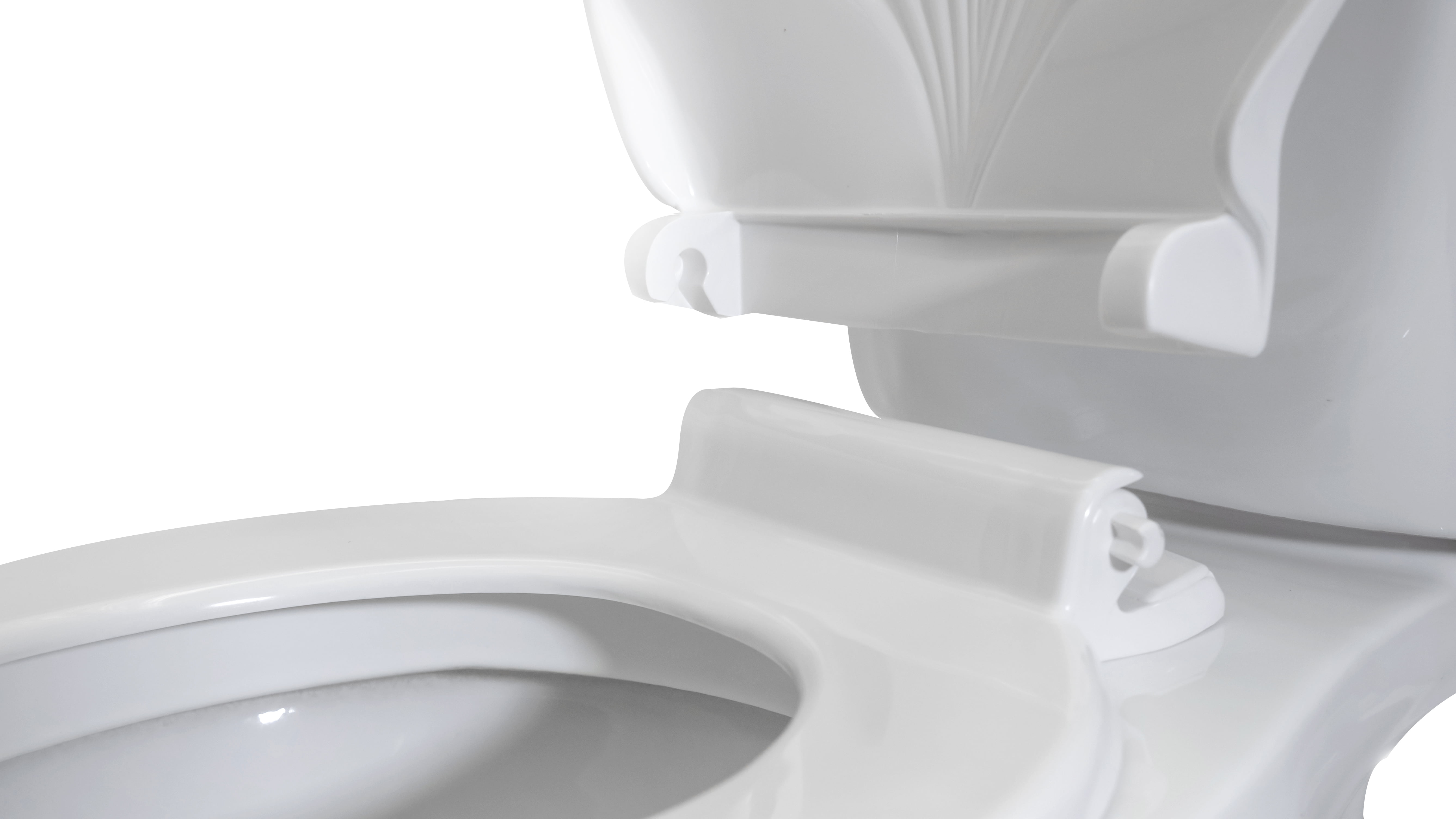 Centoco HP30SLC-001 Sea Shell Design Round Plastic Toilet Seat with Lift & Clean, White