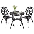 thumbnail image 4 of Ensemble Bistro d'Extérieur en Aluminium Coulé Résistant à la Rouille – Table de Patio 3 Pcs et 2 Chaises avec Trou pour Parasol – Mobilier de Jardin Toutes Saisons pour Cour Arrière, Balcon, Véranda – Noir, 4 of 8