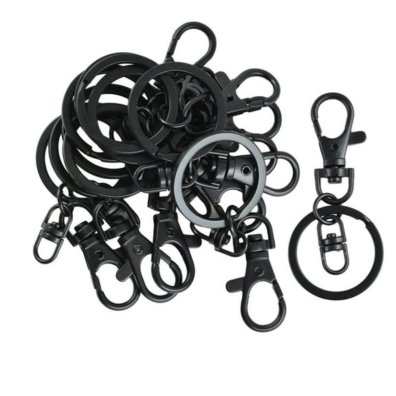 10Pcs Black Swivel Clips Metal Lobster Clasp Hook Bag Keys DIY Jewelry Making