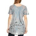 thumbnail image 2 of Sakkas Marzia Women's Loose Fit Short Sleeve Casual Tie Dye Batik Blouse Top Tunic - 19211-LtGray - One Size, 2 of 5