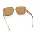 thumbnail image 7 of Womens Rhinestone Jewel Hinge Rectangle Rimless Butterfly Diva Sunglasses Peach - Brown, 7 of 7