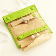 Personalized Mini Jewelry Roll, Green