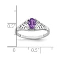 thumbnail image 3 of Diamond2Deal 14k White Gold 6x4mm Oval Amethyst Ring for Women Size-6, 3 of 5