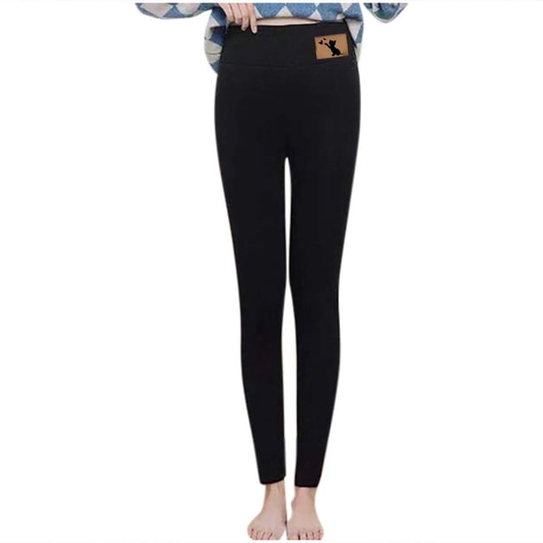 Leggings Para Mujer, Mallas Con Forro Polar, Pantalones Ajustados Elásticos de Cintura Alta, Pantalones Ajustados Cálidos de Invierno, Pantalones de Cachemira de Lana de Terciopelo Grueso Odeerbi ODB176868