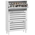 thumbnail image 1 of HOMCOM Shoe Storage Cabinet with Adjustable Shelves White, 1 of 10