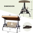 thumbnail image 4 of NOBLEMOOD Outdoor Patio Swing with Adjustable Canopy, Cup Holders, Waterproof Textilene Swing Chair for Backyard Garden Patio, 4 of 8