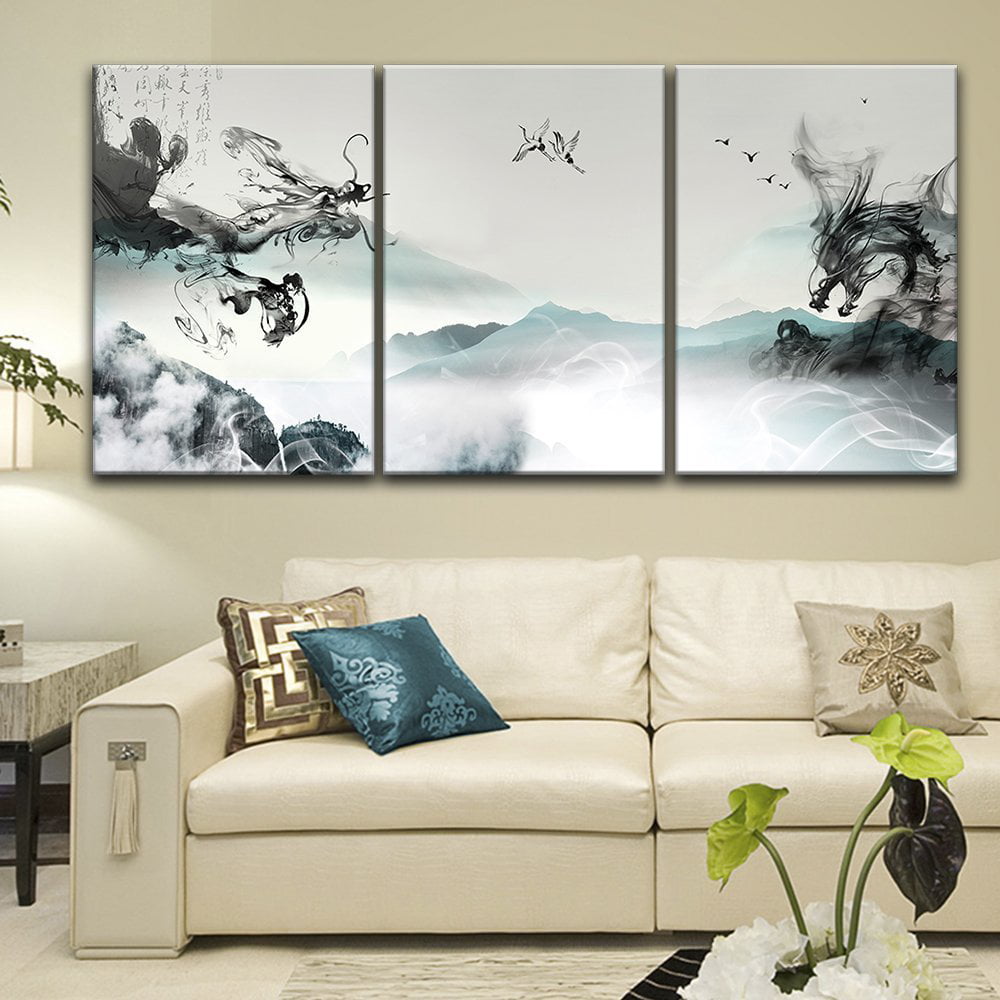 Home Living Room Art Wall Decor Chinese Landscape Painting HD Printed on Canvas