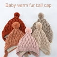 thumbnail image 4 of Plush Ball Buttons Baby Hat Autumn Winter Children Ear Protection Thicken Knitted Cap for Outdoor, 4 of 10