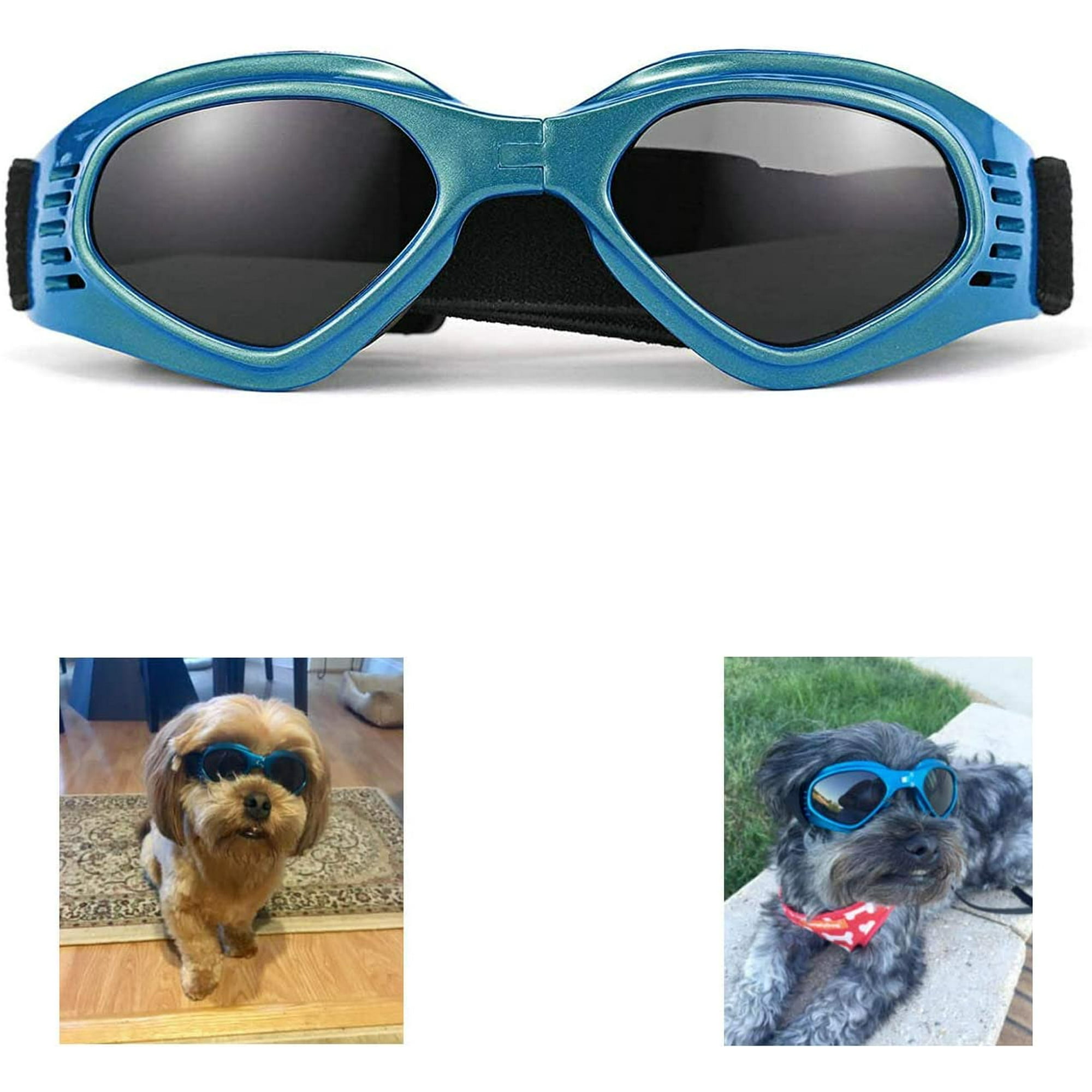 S Lunettes pour Chien Lunettes de Soleil pour Animaux Lunettes pour Chien Pliable Lunette de Soleil Protection UV Bleu