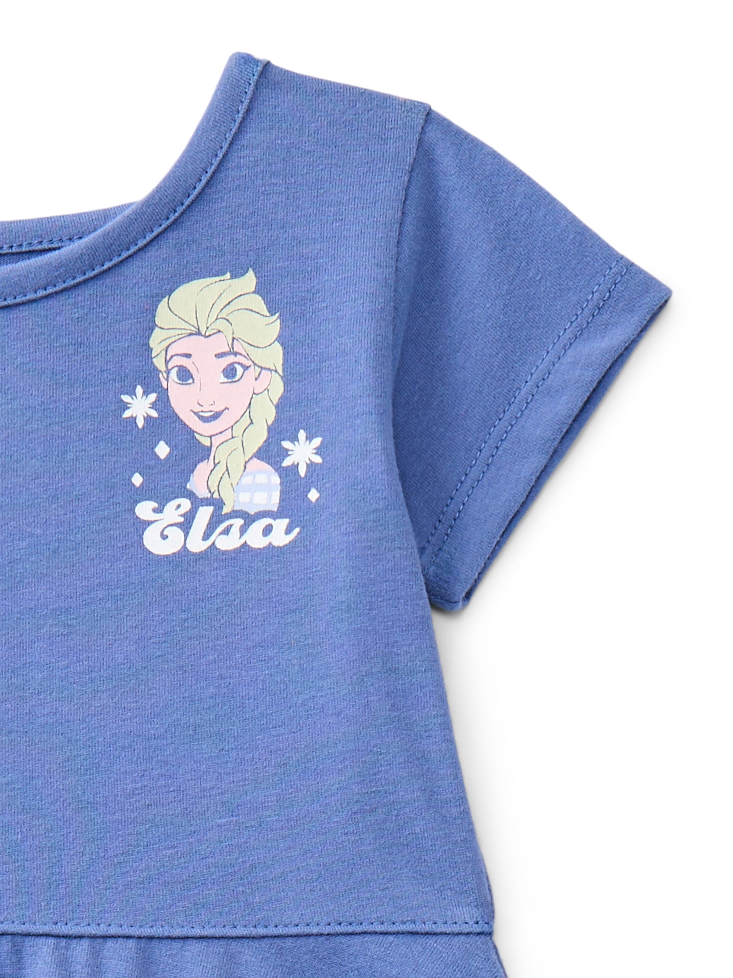 Frozen Toddler Girls Graphic Print Skater Dress with Short Sleeves, Sizes 12M-5T