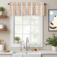 thumbnail image 2 of Orange Gray Botanical Kitchen Curtain Valances for Windows Farmhouse Short Curtains, Pastoral Spring Summer Leaf Aesthetics Rod Pocket Valance Curtain for Bedroom Cafe Living Room 54"x18", 2 of 8