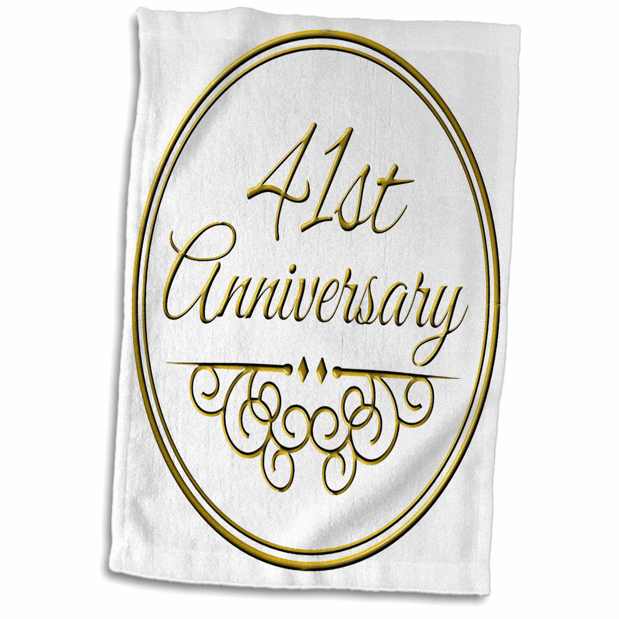 3dRose 41st Anniversary gift gold text for celebrating