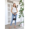 thumbnail image 6 of Vafful Women's Tank Top Bodysuit Crew Neck Short Sleeve Leotard Ribbed Knit Slim Fitted Sexy Short Sleeve Casual Tops White L, 6 of 7