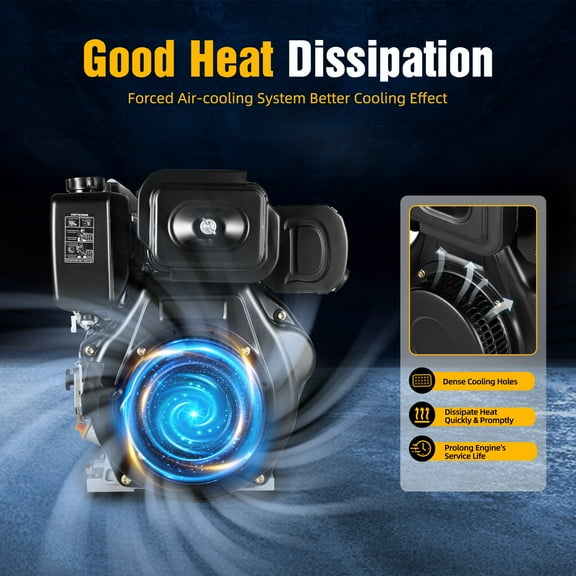 4-stroke 10HP 406cc Tiller Diesel Engine Single Cylinder Motor Air Cooling