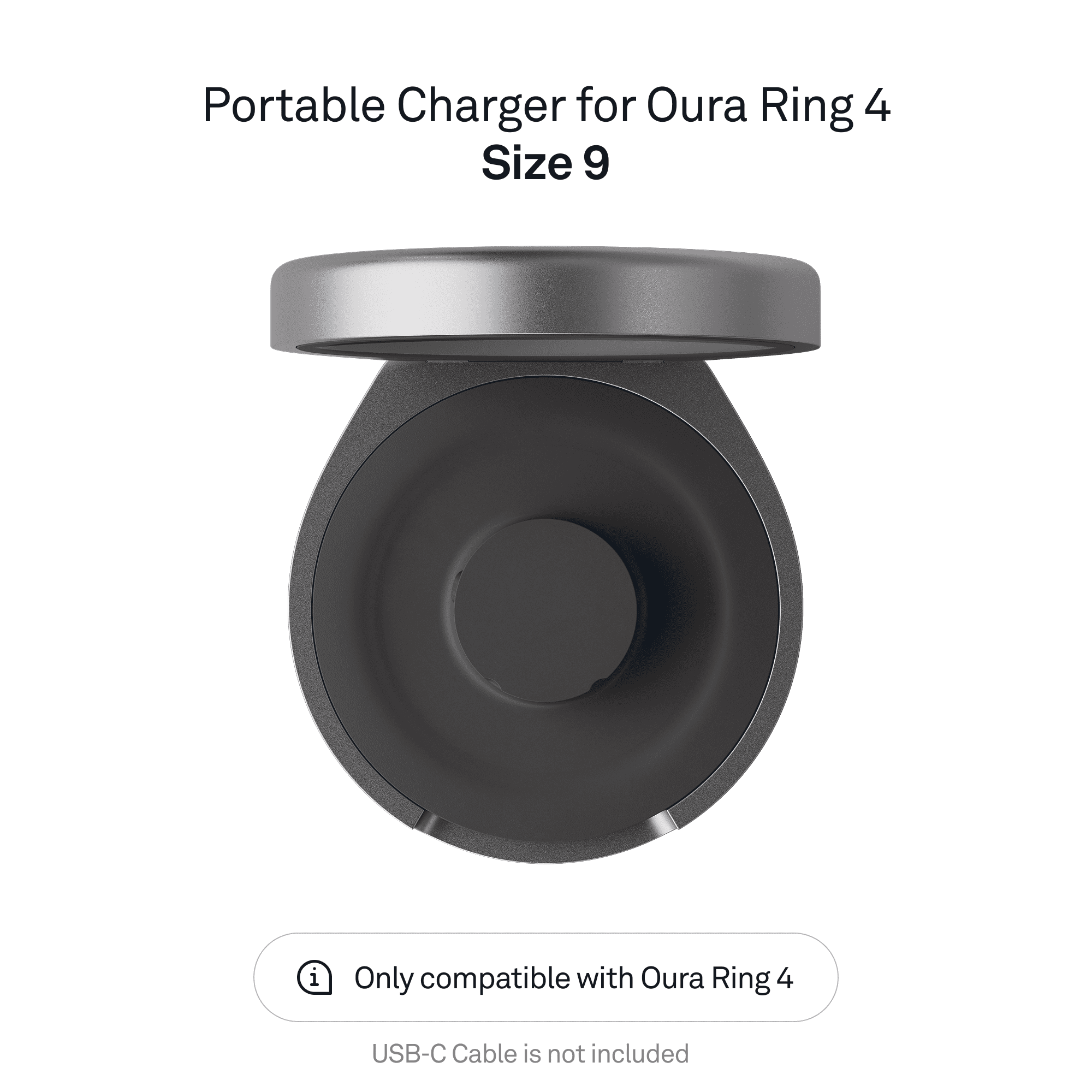 Oura Ring 4 Charging Case - Size 9 - Up to 5 Ring Charges