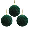 thumbnail image 2 of Ganfancp 3Pc Terciopelo Bolas de Navidad Flocked Árbol de Navidad Adornos de Plástico 3.15 Pulgadas, 2 of 7