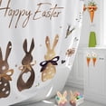 thumbnail image 6 of Easter Shower Curtain, 72x72 inch Happy Easter Funny Bunny Shower Curtain Set, Spring Waterproof Rabbit Shower Curtains with Hooks for Easter Bathroom Decor Home Decorations, 6 of 6