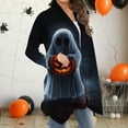 thumbnail image 7 of Kilaqueen Cute Cat Pumpkin Printed Womens Cardigan Fashion Plus Size Lightweight Cardigans Open Front Long Sleeve Fall Blouses Comfy Halloween Cardigan, 7 of 7