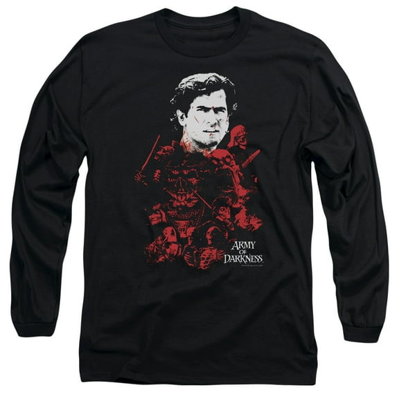 Trevco Sportswear MGM197-AL-3 MGM Army of Darkness Pile of Baddies Adult Long Sleeve T-Shirt, Black - Large