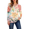 thumbnail image 7 of IMENGL Womens Long Sleeve Tops Basic Fashion Spring Summer d V Neck Loose Casual Long Sleeve Shirt for Women,M-XXXL, 7 of 7