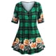 thumbnail image 1 of Floral a cuadros Mock botones más Tamaño de superficie Rosegal Camisetas tallas grandes, 1 of 5