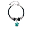 thumbnail image 2 of Delight Jewelry Silvertone Large Teal Paw Godmother Celtic Knot Leather Bead Bracelet, 7"+2" Extender, 2 of 4