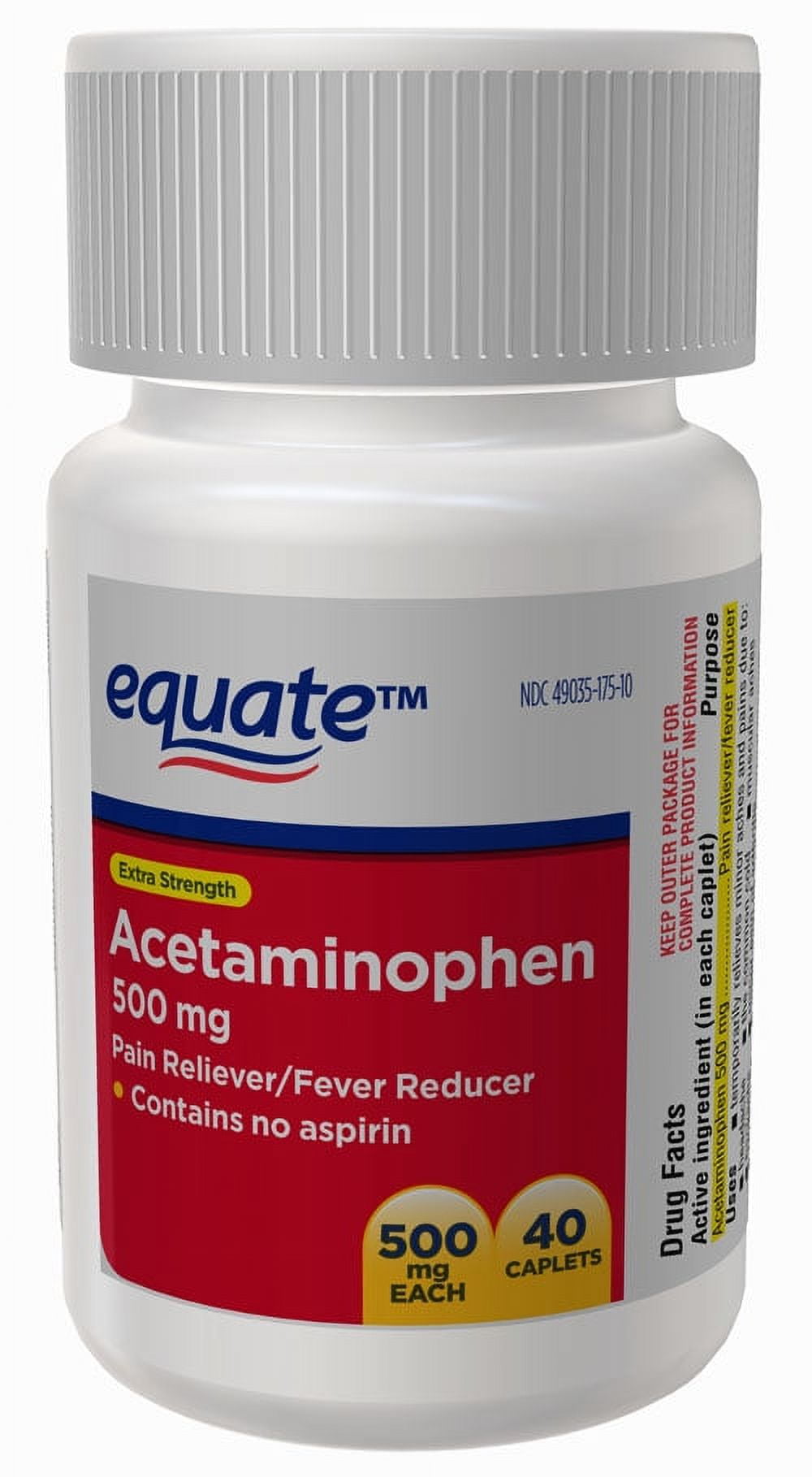 Equate Extra Strength Acetaminophen, 40 Ct
