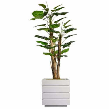 Vintage Home Artificial Faux Real Touch 72" Tall Scindapsus Aureus With Burlap Kit And Fiberstone Planter