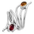 thumbnail image 3 of Adjustable - Hessonite Garnet & Citrine 925 Silver Ring s.5 Jewelry R-1409 SDR225204, 3 of 5
