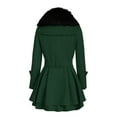 thumbnail image 4 of Long Trench Coat Women Dress Jackets Coats Double-Breasted Pea Coat with Bow Tie Belt Sherpa Lined Trench Coat for Women (Green M), 4 of 8