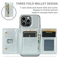 thumbnail image 2 of Nalacover Back Wallet Case for iPhone 13 Pro Max, 2 in 1 Function Design Zipper Pocket Luxury Shining PU Leather Cover with Card Slots Holder Magnetic Kickstand Shockproof Anti-Scratches Case,Silver, 2 of 11