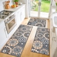 thumbnail image 3 of Findosom 3pcs Boho Kitchen Rug Set, Farmhouse Kitchen Runner Rugs and Mat, Washable Non Slip Kitchen Mats Vintage Kitchen Floor Mat Carpet for Hallway Laundry Room Sink 20"x32"+20"x47"+20"x59" Brown, 3 of 8