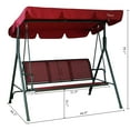 thumbnail image 2 of Kozyard Belle Outdoor Canopy Porch Swings with Steel Frame 3 Seats ( Red ), 2 of 5
