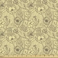 thumbnail image 1 of Floral Fabric by the Yard, Sandy Botanical Garden of Different Kind Flowers and Leaves Pattern Natural Art, Decorative Upholstery Fabric for Sofas and Home Accents, Mustard by Ambesonne, 1 of 5