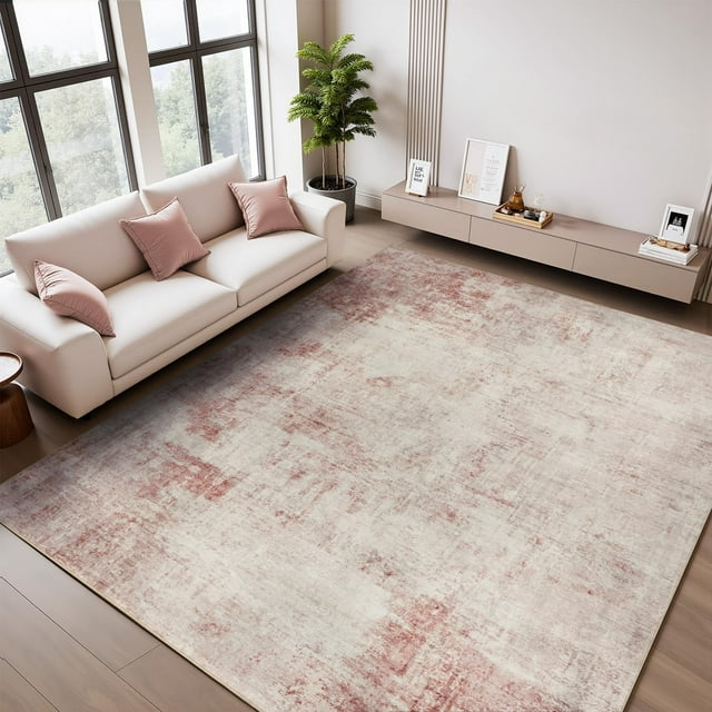 Abstract Area Rug x Modern Rugs for Living Room Neutral Machine Washable Rug Non Slip Carpet for Bedroom Office Living Room Dining Room Nursery Rug Grey &