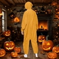 thumbnail image 7 of Wyobmus Women's Onesies with Hood Adult Half Zipper Halloween Party Holiday Cosplay Clothes Solid Color Long Sleeve Hooded Jumsuits One-Piece Pajamas B-Yellow, 7 of 7