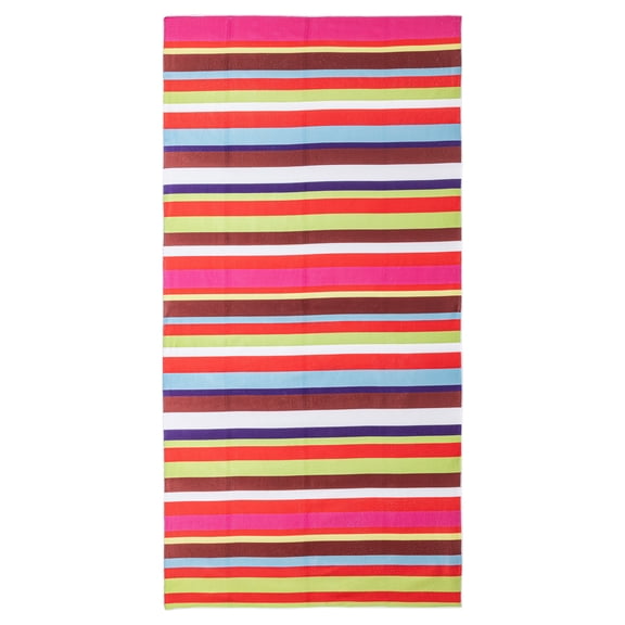 Unique Bargains Colorful Striped Super Absorbent Beach Towel Multicolor 71" x 35"