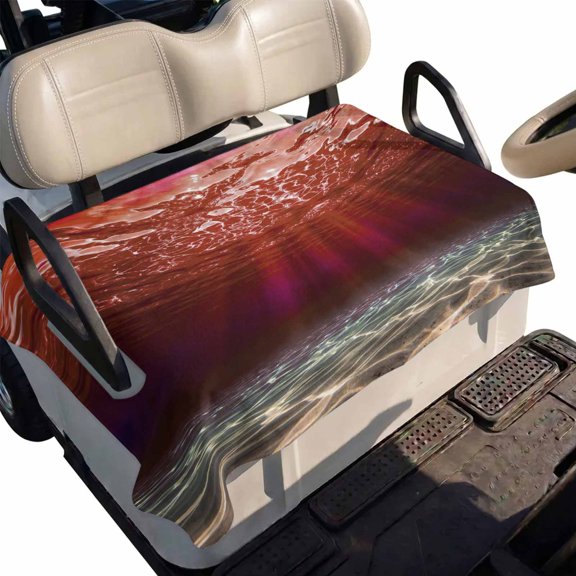 Golf Cart Seat Cover Ocean Beaches Club Car Golf Cart Seat Covers Soft Absorbent Golfcart Towel Blanket Red Light Clear Water Golf Seat Covers for Cart Decor Fits 2 & 4 Passenger 51"x31"
