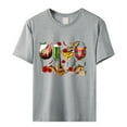 thumbnail image 4 of DondPO Women's T-Shirts De Women's Wine Glass Mexican Printed Shirt Short Sleeve Round Neck T Shirt Fashion top Casual Summer Clothing Clothes Shirts for Women Womens tops Gray 3XL, 4 of 4