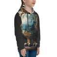 thumbnail image 3 of Haiem Owl Globe Sculpture Pattern Boys Hoodie, Youth Pullover Hooded Sweatshirt, Kangaroo Pocket Hoodie for Kids Girls -Small, 3 of 6