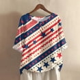 thumbnail image 2 of Women's 250th Anniversary USA Shirt Mid Sleeve Independence Day Top 4th of July Shirts America 250 Merchandise Loose Star Print Tee, 2 of 5