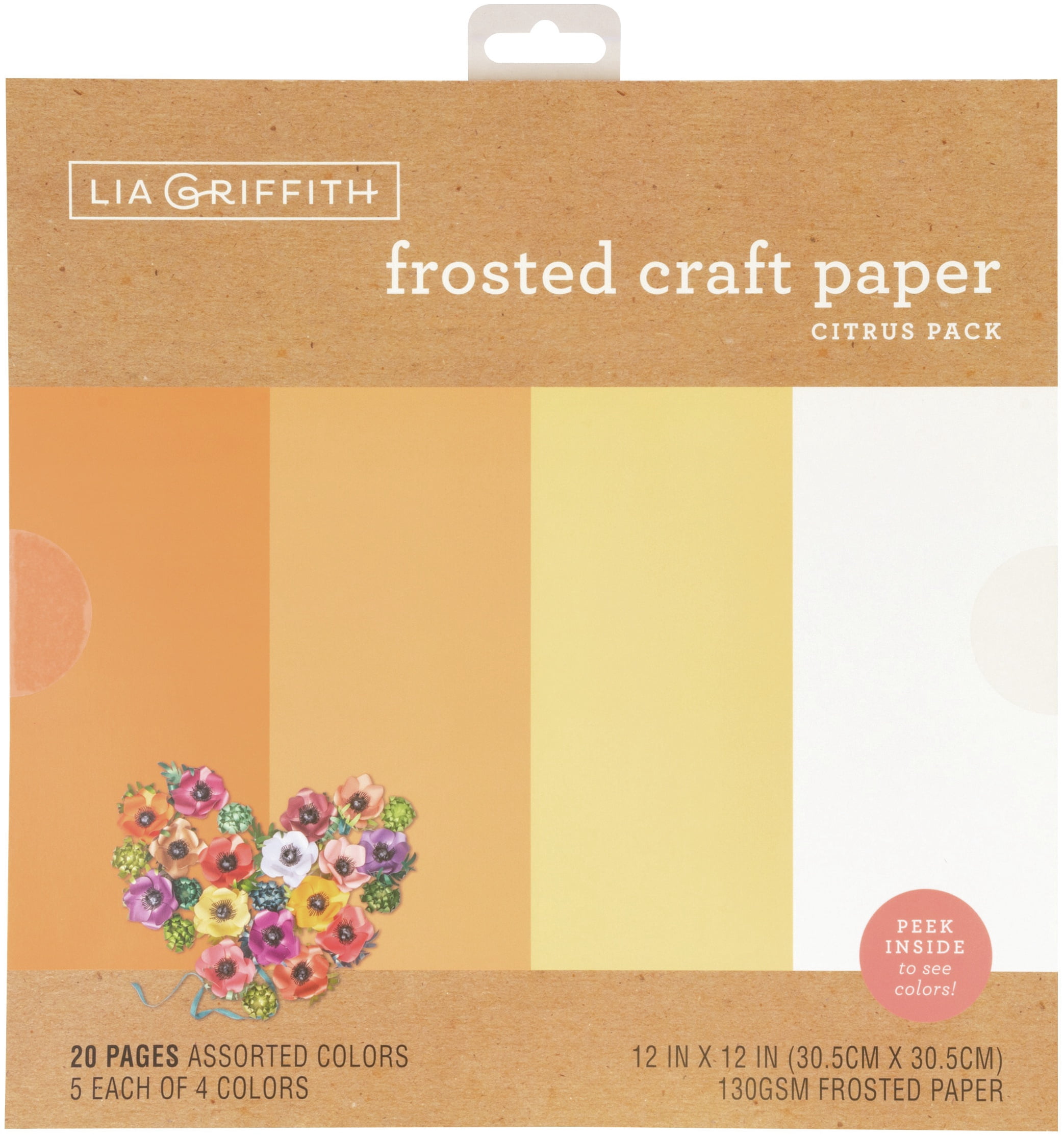 Frosted Craft Tissue Paper 12"X12" 20/Pkg-Citrus-Oranges