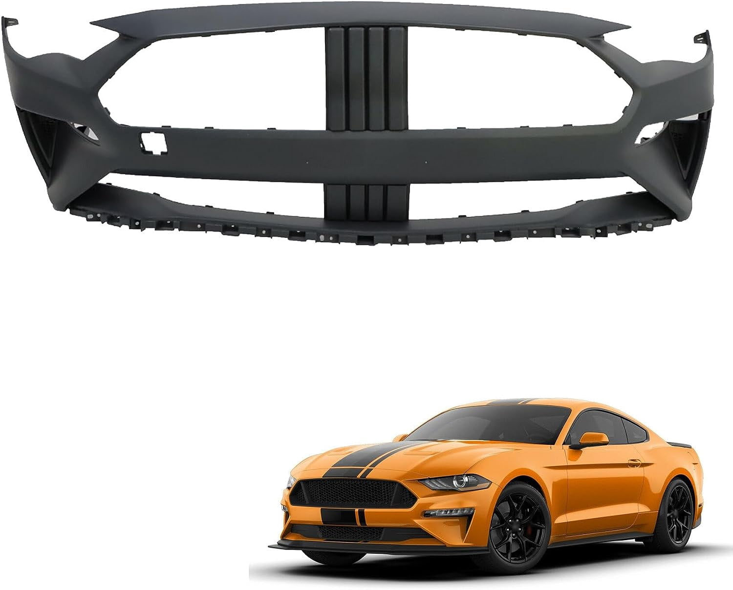 Primed Front Bumper Cover For 2018-2023 Ford Mustang EcoBoost/GT - Unfinished