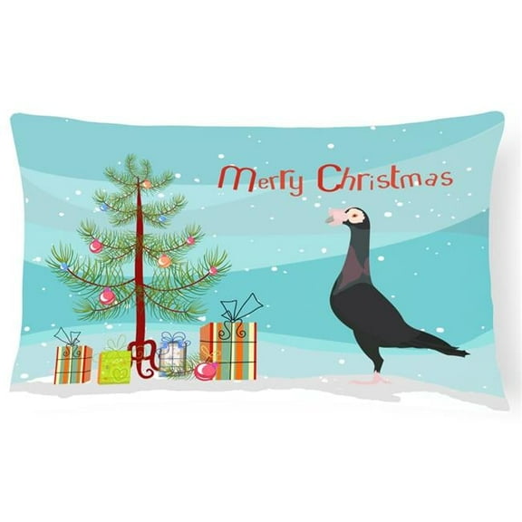 Carolines Treasures BB9312PW1216 English Carrier Pigeon Christmas Canvas Fabric Decorative Pillow, Teal, 12H x16W,