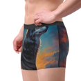 thumbnail image 2 of Logiee Moonlit Night Sky Wolf Print Mens Boxer Briefs,Boxer Briefs for Men,Breathable Stretch Underwear,Boys Boxer Briefs-Large, 2 of 5