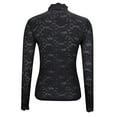 thumbnail image 6 of bnaln Womens Tops Long Sleeve Lace Mesh Tops High Neck Sheer Blouses Sexy Lace Floral Going Out Top Ladies Plus Size Slim Fit T-Shirts Teen Girls Y2K Tunic Shirts Trendy Outfits, 6 of 6
