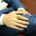 thumbnail image 3 of 20mm Black/Gold/Silver Big Round Polished Band Men's Stainless Steel Smooth Ring, 3 of 9