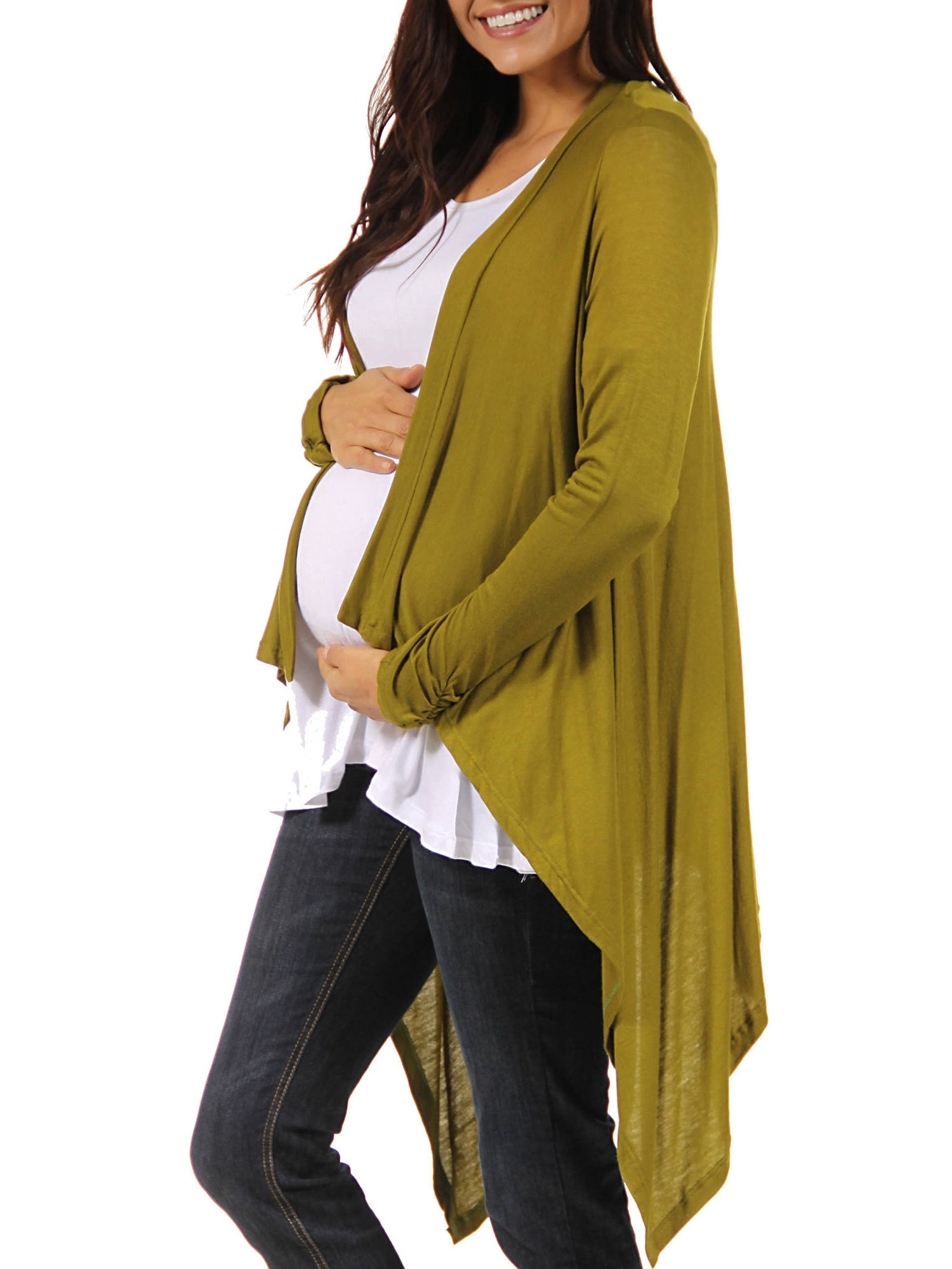 Women's Long Sleeve Maternity High-Low Shrug